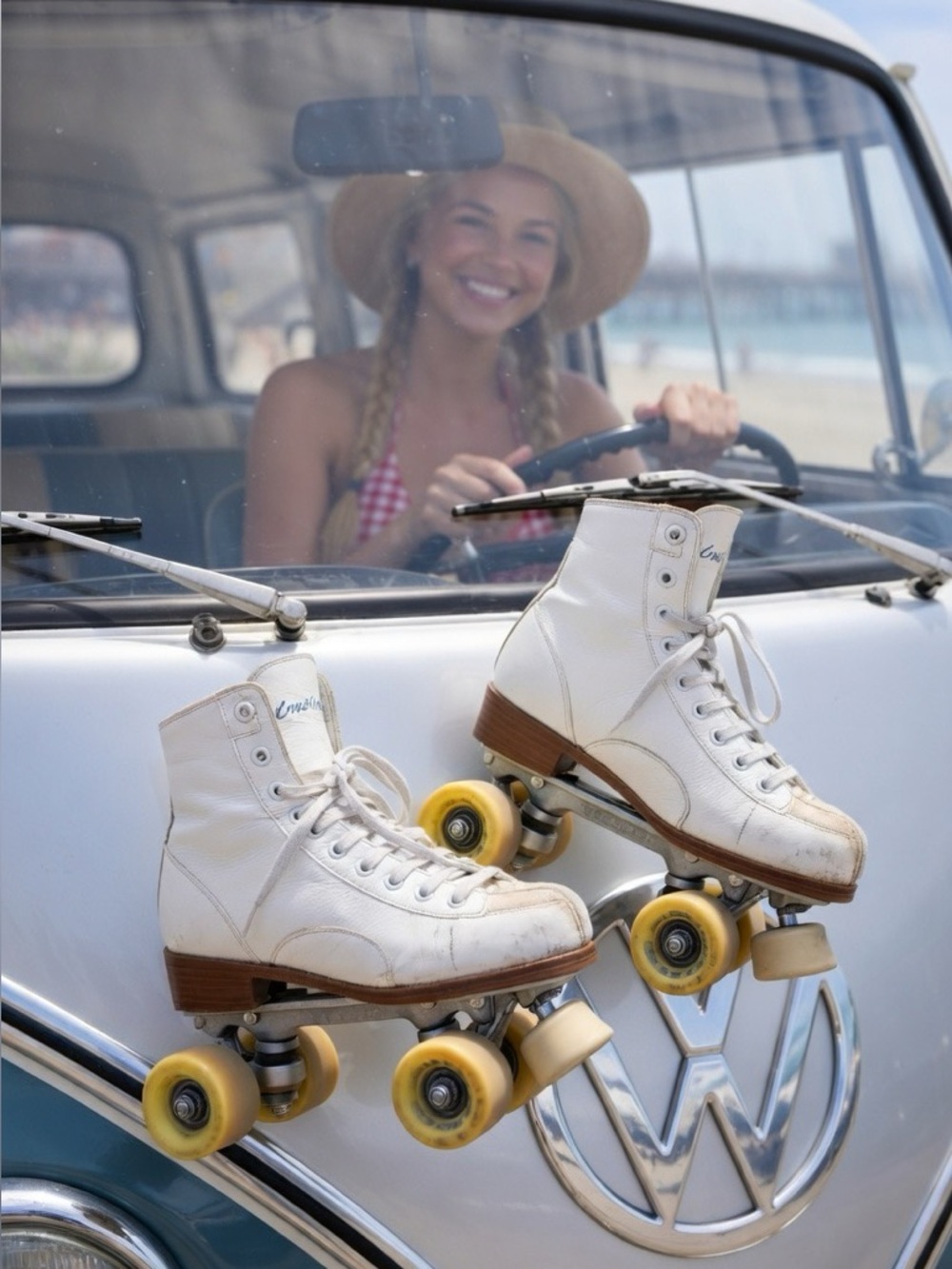 CHICAGO Roller Skates Vintage White Leather Women Size 6